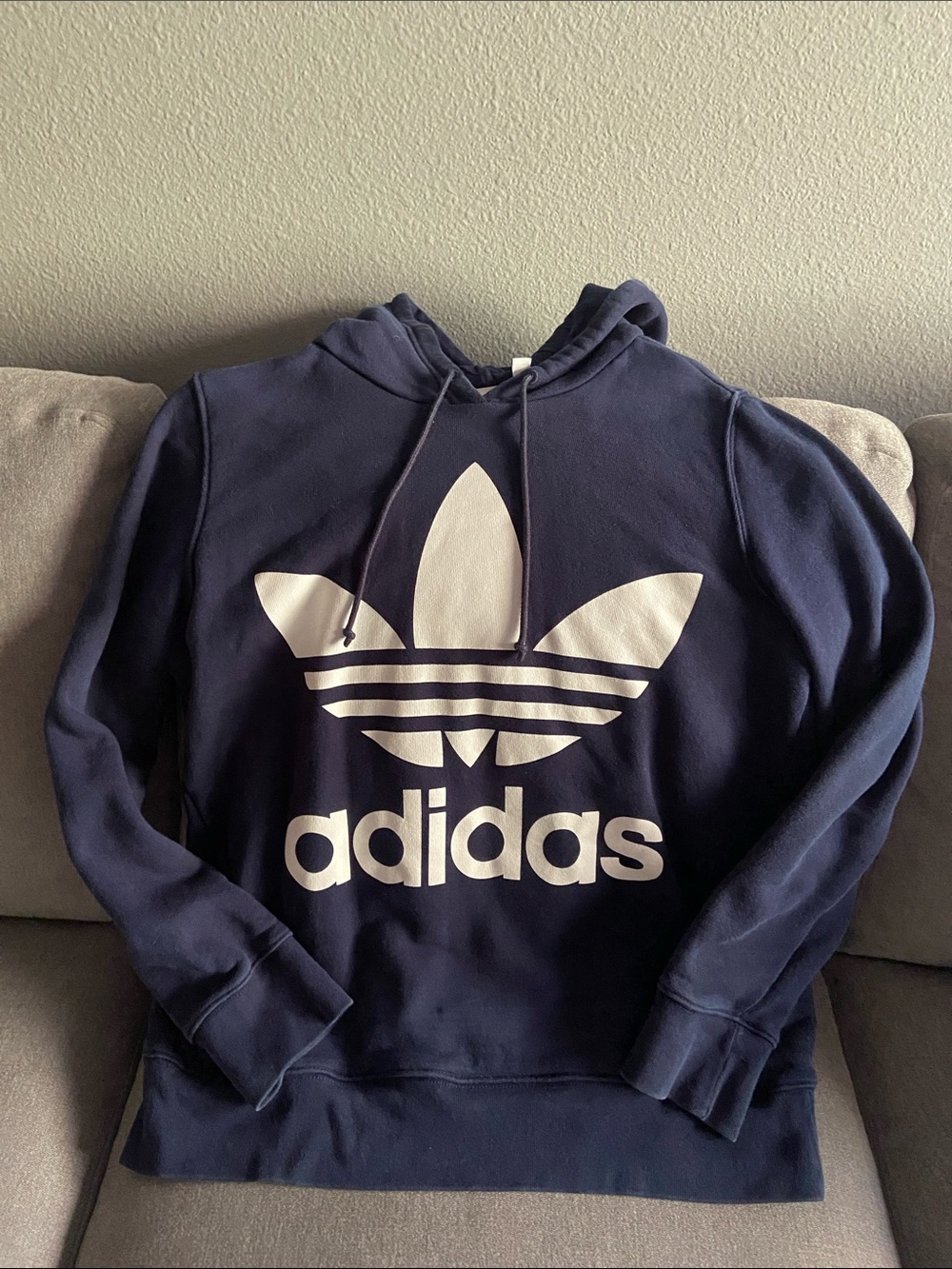 adidas Navy Trefoil Crewneck Hoodie